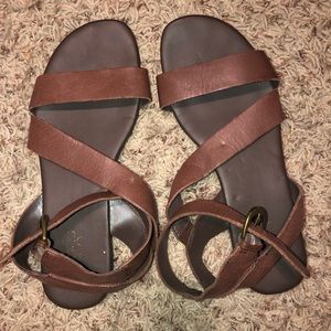 Brown strappy sandals